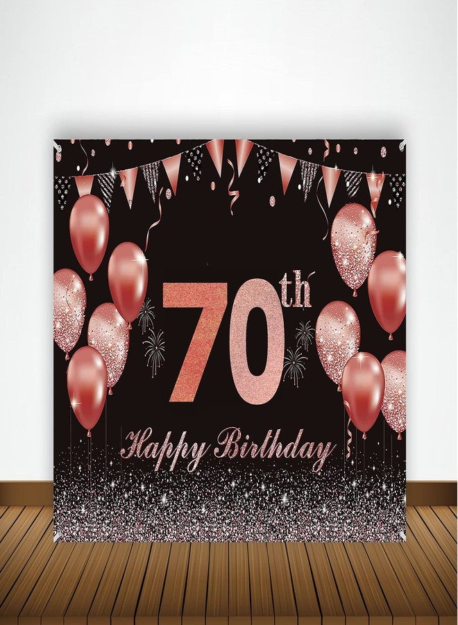 Theme My Party 70th Milestone Birthday Party Supplies, Decoration with Happy Birthday Backdrop Banner (4FT X 4FT) - Image 1